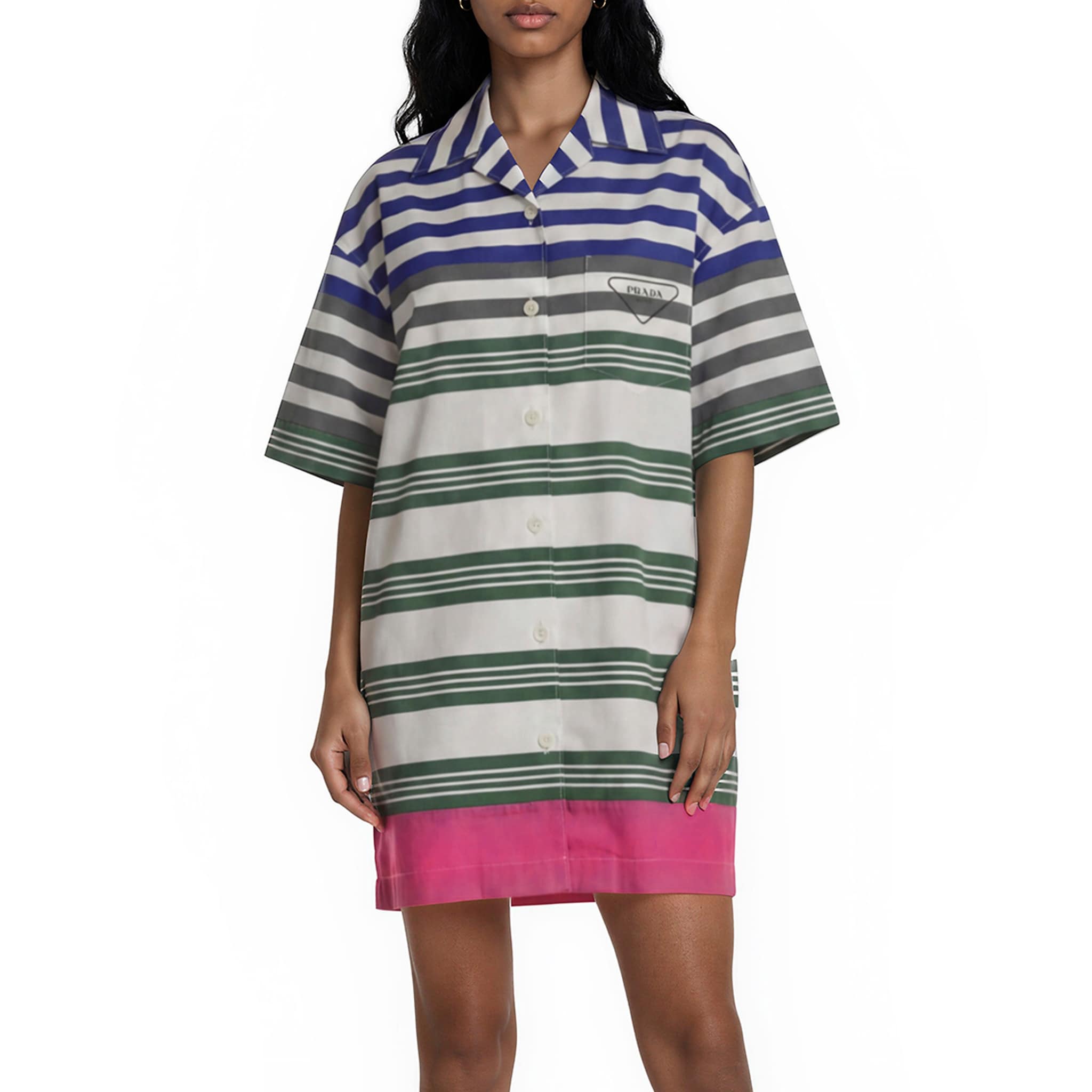 Prada Striped Cotton Shirt Dress