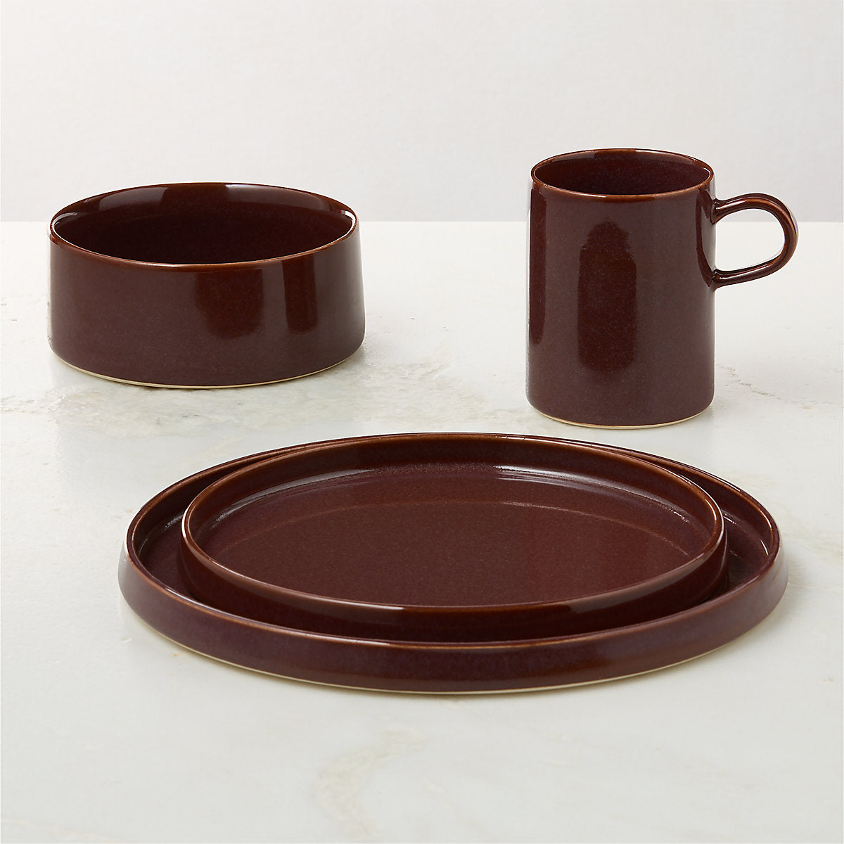 Prado Oxblood Soup Bowls With Reactive Glaze Set of 6