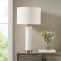 Madison Park Prague White Alabaster Table Lamp