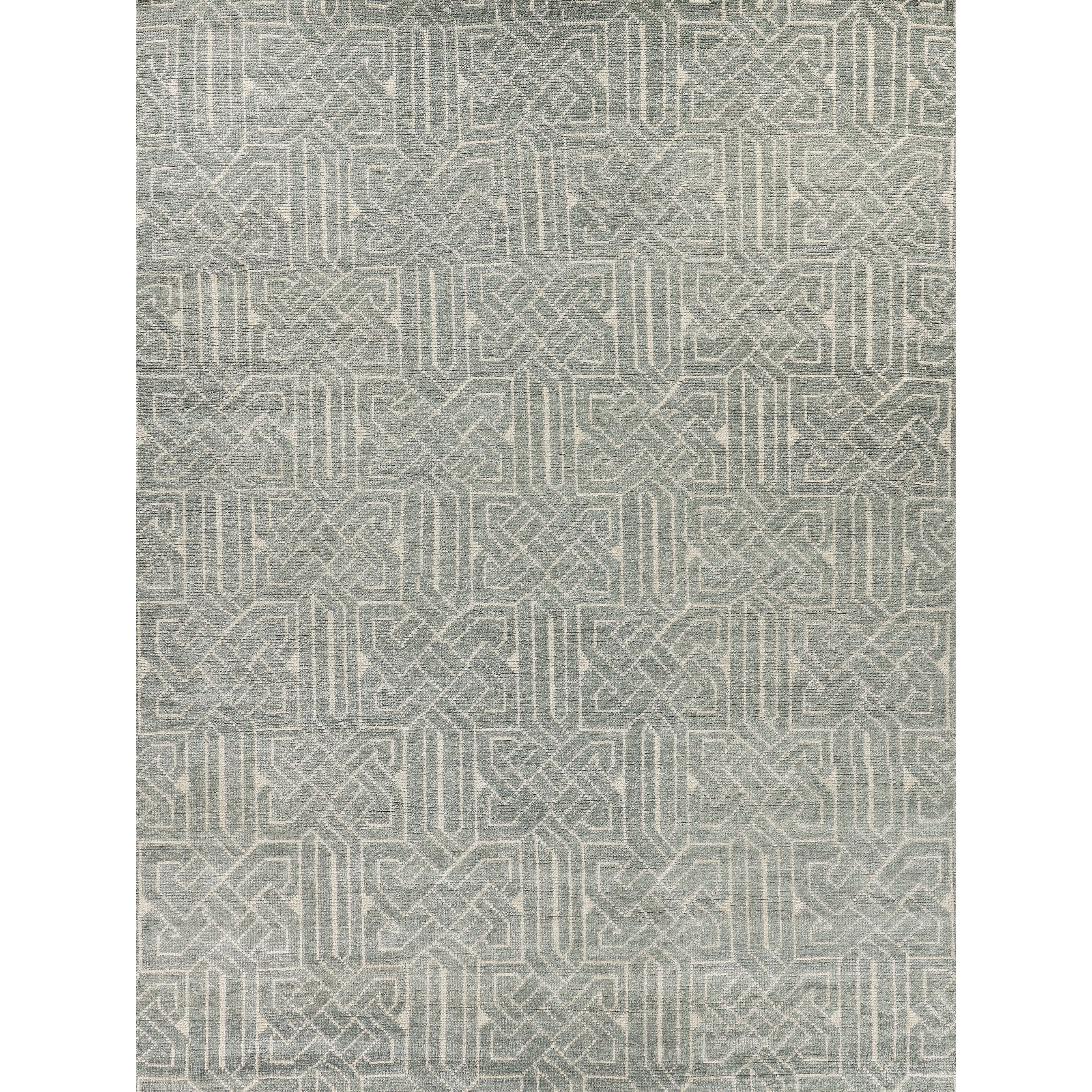 Prague Hand Knotted New Zealand Wool Aqua Area Rug 12 X 15