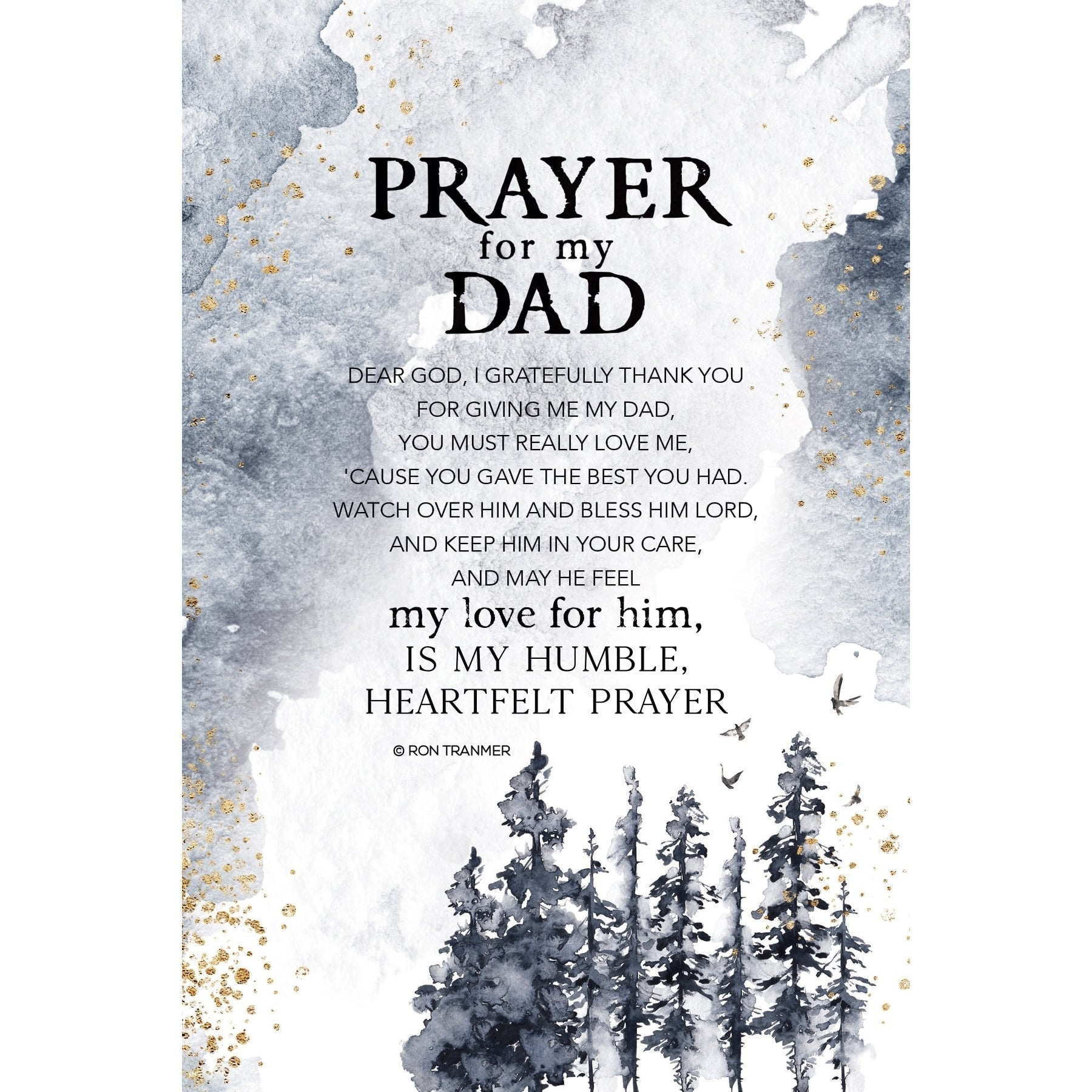Prayer For My Dad Wood Plaque With Easel And Hanger 6 Inches X 9 Inches