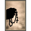 Praying The Rosary At Sunset Framed Mounted Canvas Wall Art Print