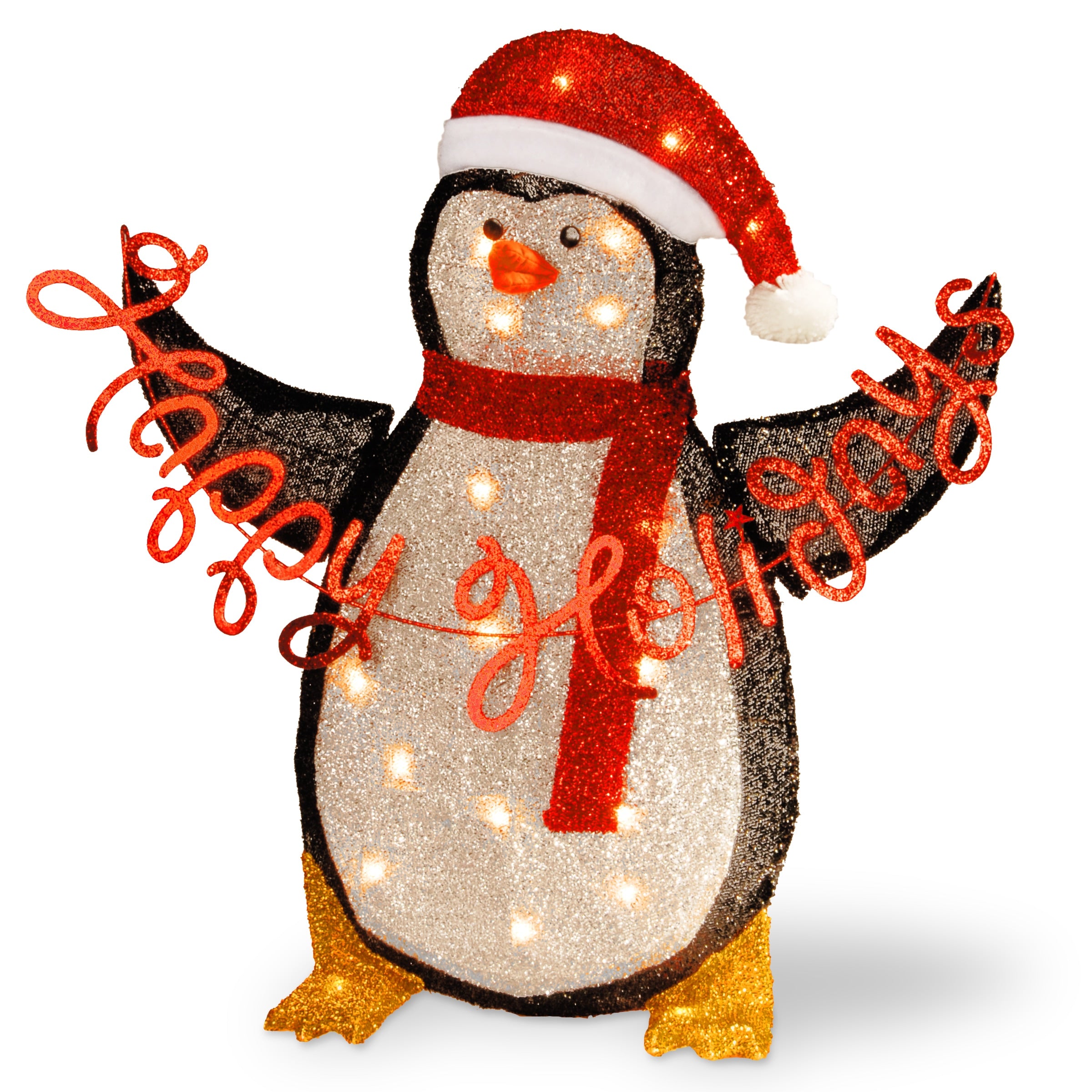 Pre Lit 29 Inch Tinsel Penguin