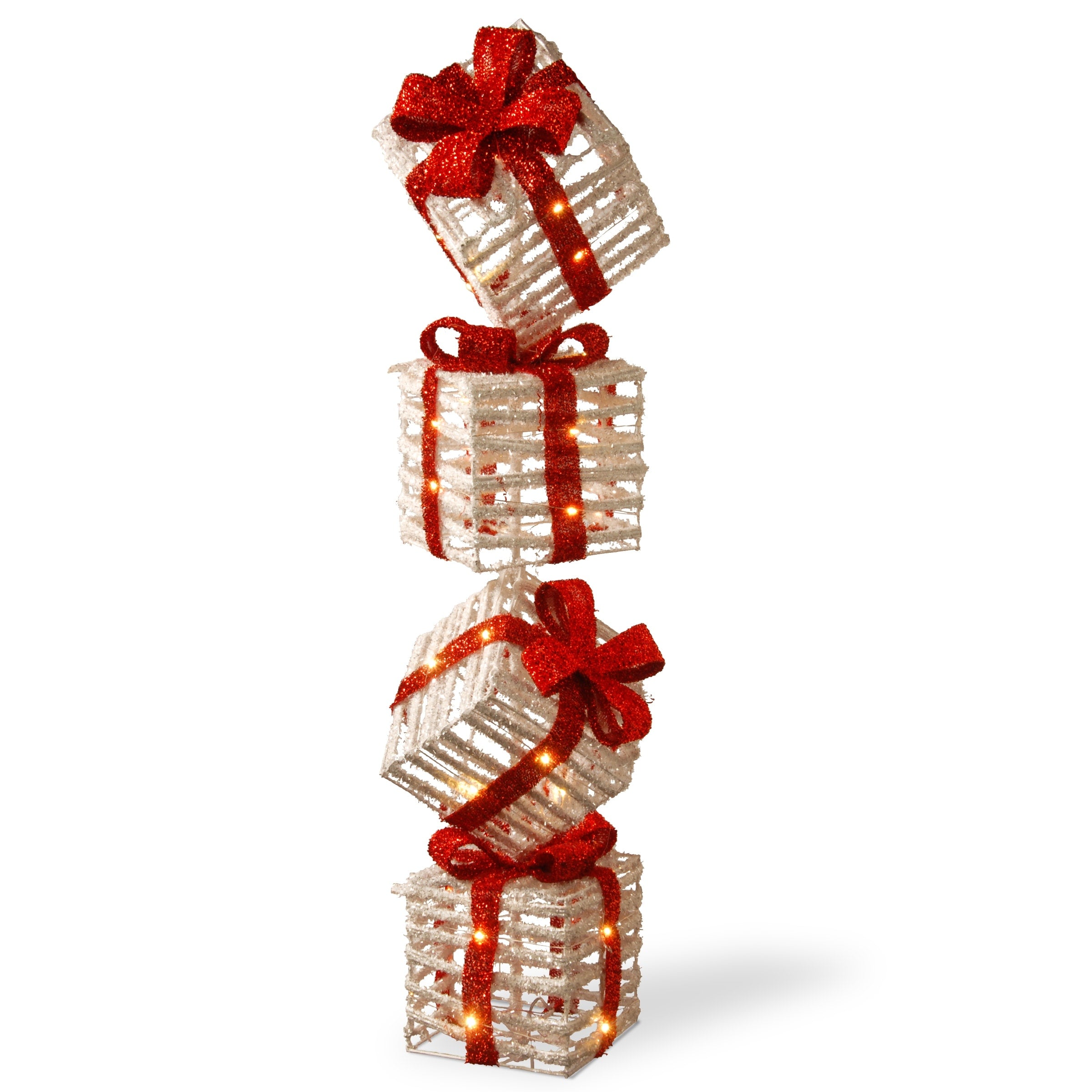 Pre Lit 33 Sisal Gift Box Tower