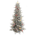 Pre Lit 7.5 Ft. Slim Flocked Vail Tree With G40 Multi Lights