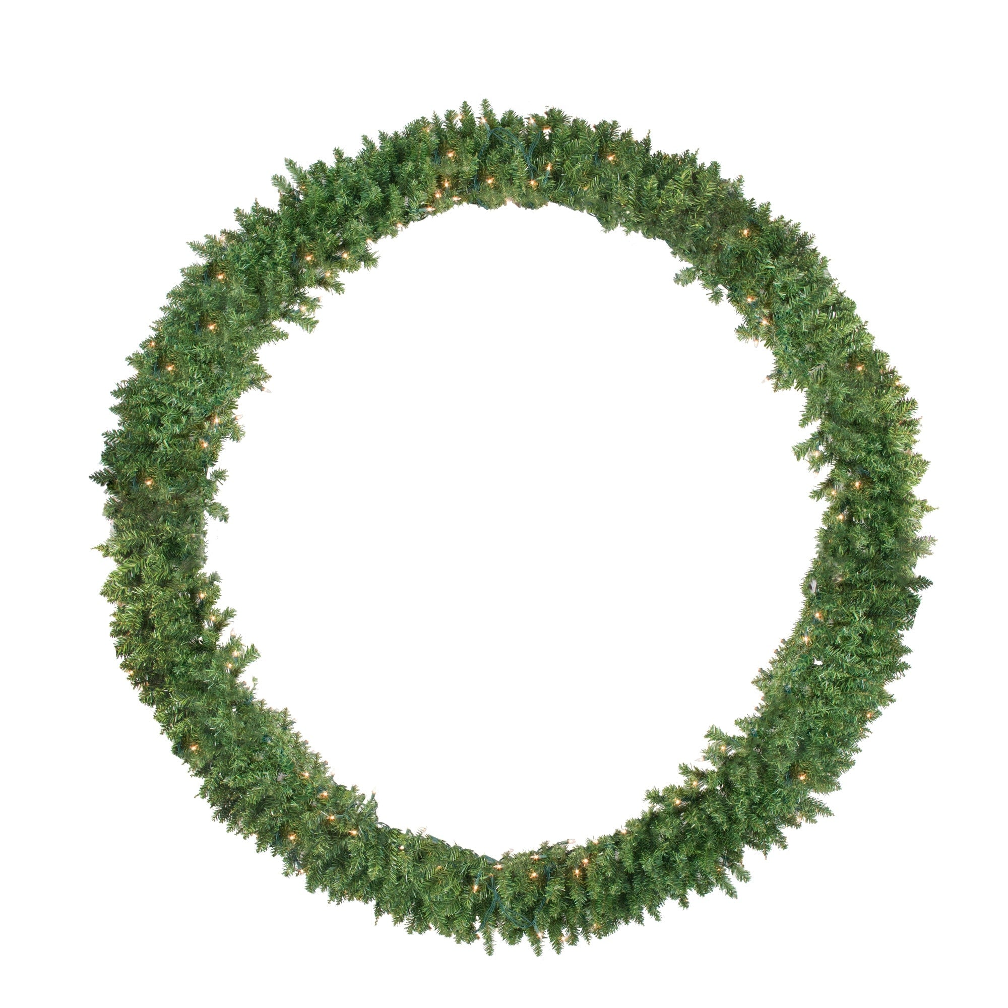Pre Lit Buffalo Fir Commercial Artificial Christmas Wreath 6 Feet Clear Lights