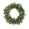 Pre Lit Mixed Winter Pine Artificial Christmas Wreath 30 Inch Clear Lights