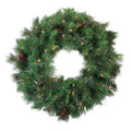 Pre Lit Royal Oregon Pine Artificial Christmas Wreath 24 Inch Clear Lights