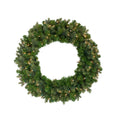 Pre Lit Savannah Spruce Artificial Christmas Wreath 36 Inch Clear Lights