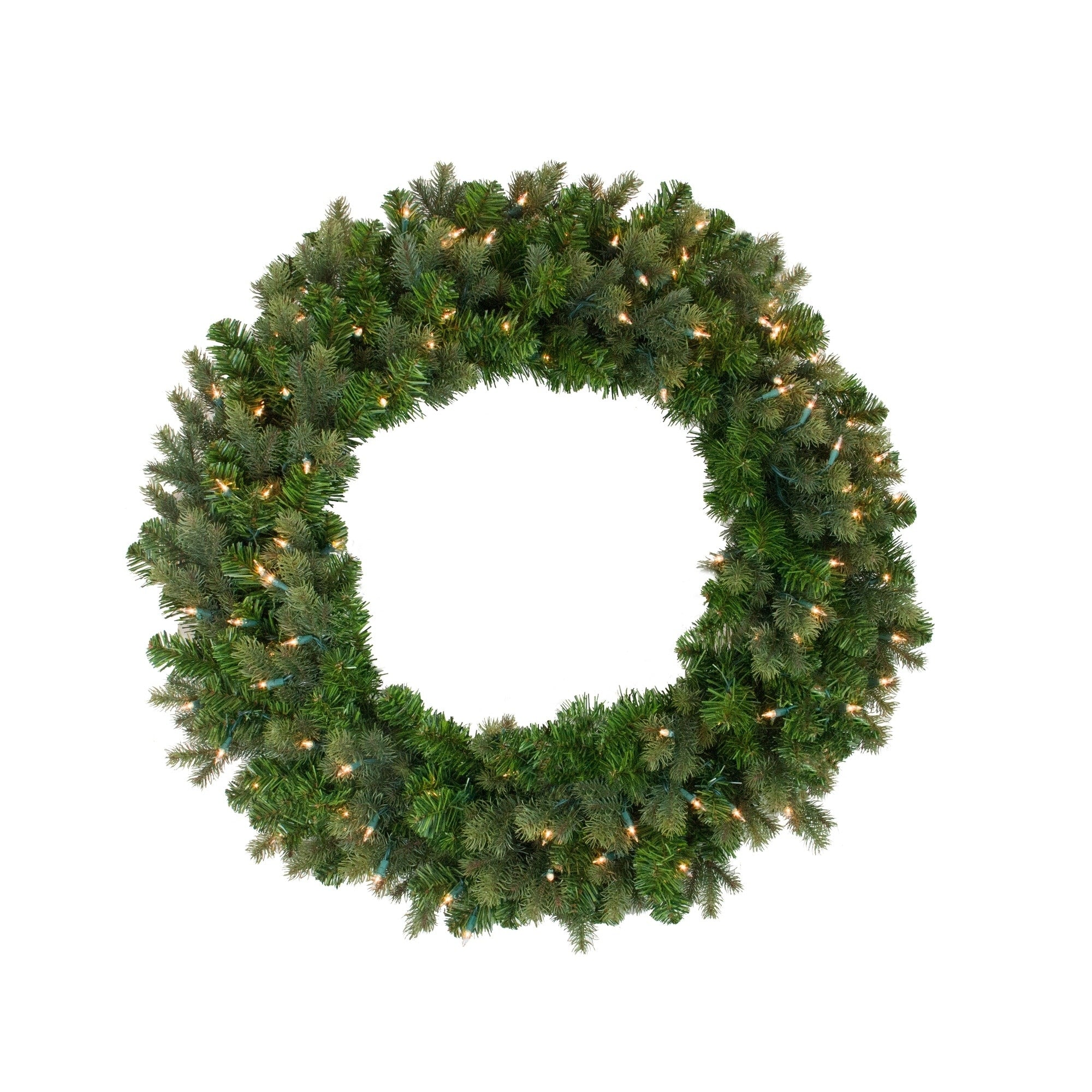 Pre Lit Savannah Spruce Artificial Christmas Wreath 36 Inch Clear Lights