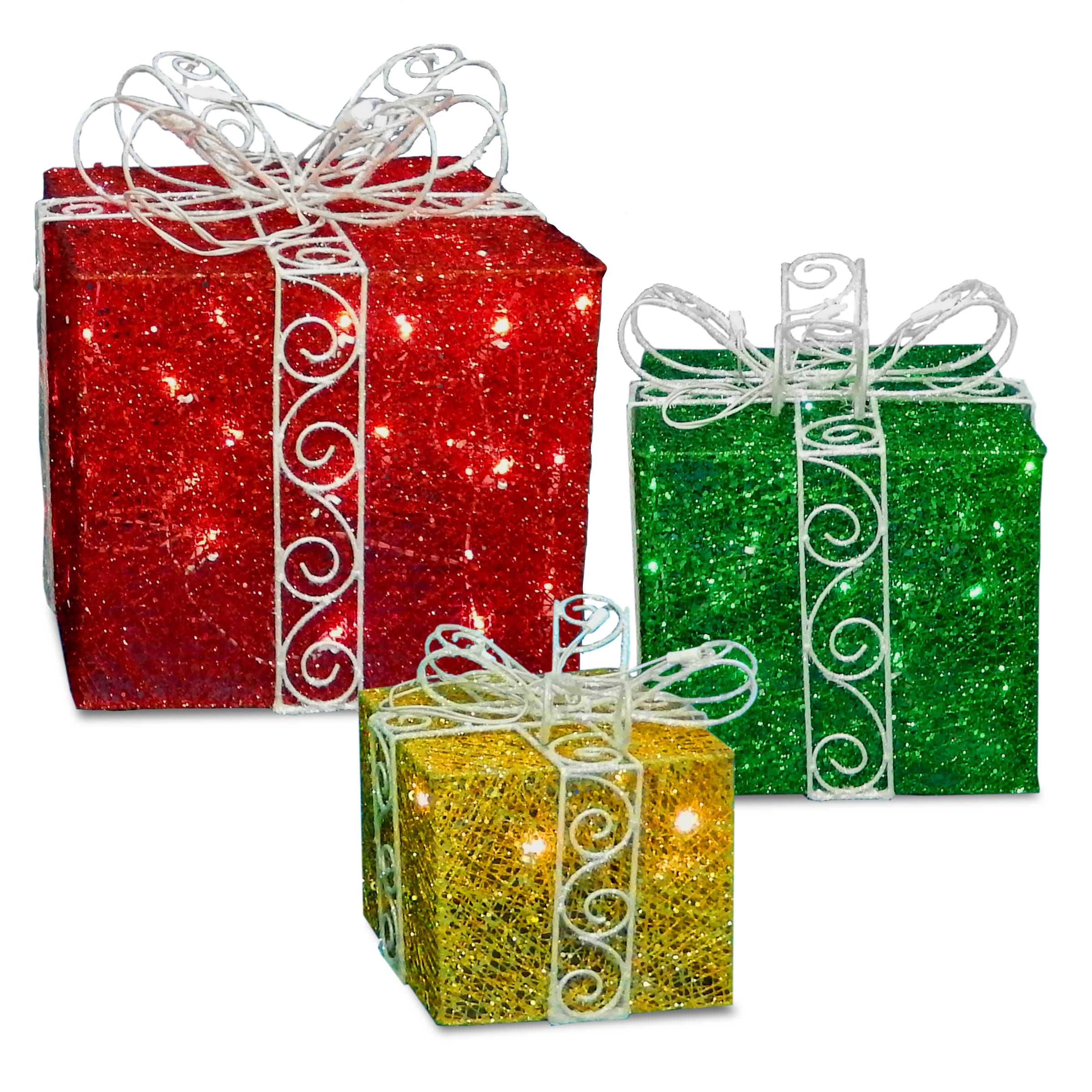Pre Lit Sisal Gift Box Assortment