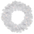 24 Pre Lit White Iridescent Mixed Pine Artificial Christmas Wreath Clear Lights