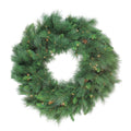 Pre Lit White Valley Pine Artificial Christmas Wreath 48 Inch Clear Lights