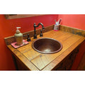 Premier Copper Products Small Round Self Rimming Hammered Copper Sink