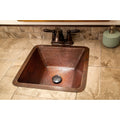 Premier Copper Products 17 Inch Square Hammered Copper Bar Prep Sink