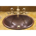 Premier Copper Products Small Oval Self Rimming Hammered Copper Sink