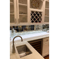 Premier Copper Products Rectangle Copper Bar Sink In Electroless Nickel With 2 Inch Drain Size