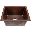17 Inch Rectangle Copper Bar Prep Utility Sink W 3.5 Drain Opening