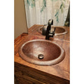Premier Copper Products Wide Rim Oval Self Rimming Hammered Copper Sink