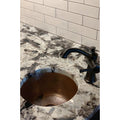 Premier Copper Products 12 Inch Round Hammered Copper Bar Sink With 2 Inch Drain Opening