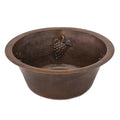 Premier Copper Products 16 Inch Round Copper Bar Sink With Grapes