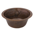 Premier Copper Products 16 Inch Round Copper Prep Sink With Grapes