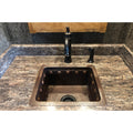 16 Inch Gourmet Rectangular Hammered Copper Bar Prep Sink W Barrel Strap Design