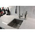 Premier Copper Products 16 Inch Gourmet Rectangular Hammered Copper Bar Prep Sink In Electroless Nickel
