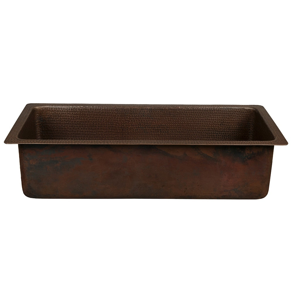 Premier Copper Products Brec28Db 28 Rectangle Copper Bar Prep Sink