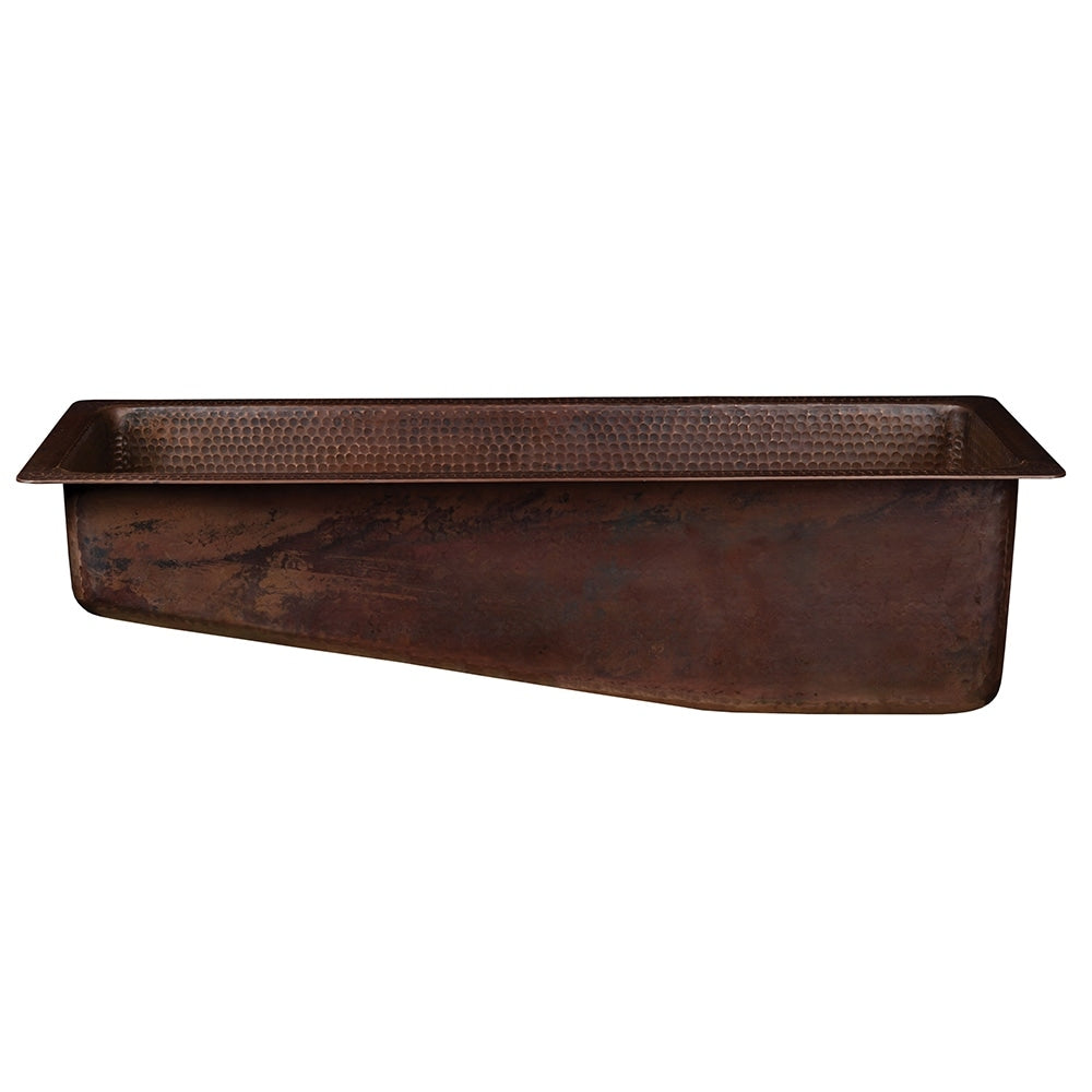 Premier Copper Products Brecsl28Db3 28 Rectangle Copper Slanted Bar Prep Sink