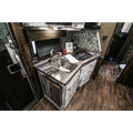 Premier Copper Products 15 Inch Square Hammered Copper Bar Prep Sink In Electroless Nickel With 2 Inch Drain Size