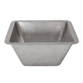 Premier Copper Products 15 Inch Square Hammered Copper Bar Prep Sink In Electroless Nickel