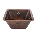 Premier Copper Products Square Fleur De Lis Oil Rubbed Bronze Copper Drop In Bar Sink