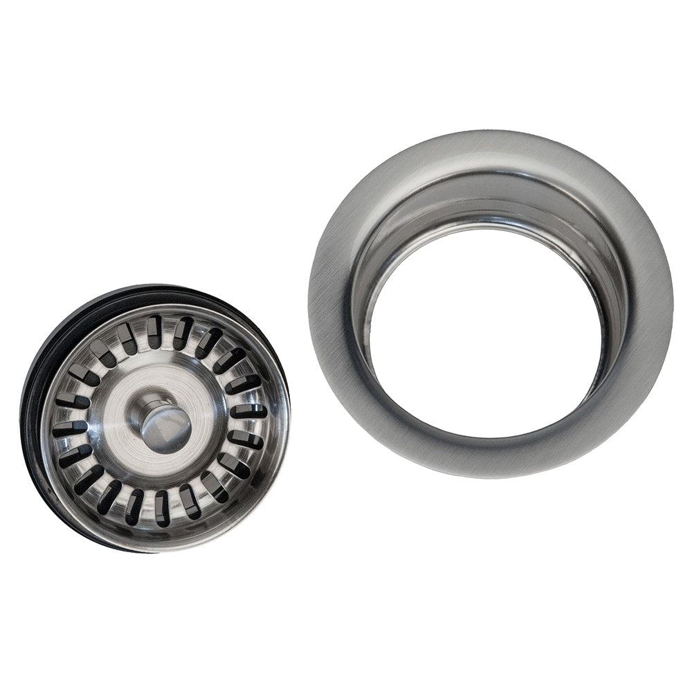 Premier Copper Products 3.5 Inch Deluxe Garbage Disposal Drain W Basket Brushed Nickel Silver