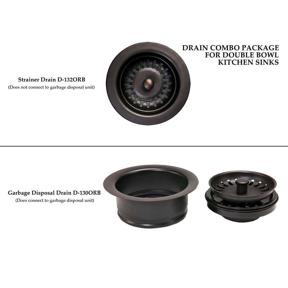 Premier Copper Products Drain Combination Package For Double Bowl Kitchen Sinks
