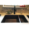 Premier Copper Products Hammered Copper 33 Inch 75 25 Double Basin Kitchen Sink