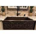 Premier Copper Products Hammered Copper 30 Inch Scroll Apron Kitchen Sink