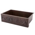 Premier Copper Products Hammered Copper 33 Inch Vineyard Grape Apron Kitchen Sink Multi Color