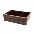 Premier Copper Products Hammered Copper 33 Inch Star Apron Kitchen Sink