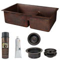 Premier Copper Products Ksp3_K60Db33229 Sd5 Copper Kitchen Sink And Drain Package
