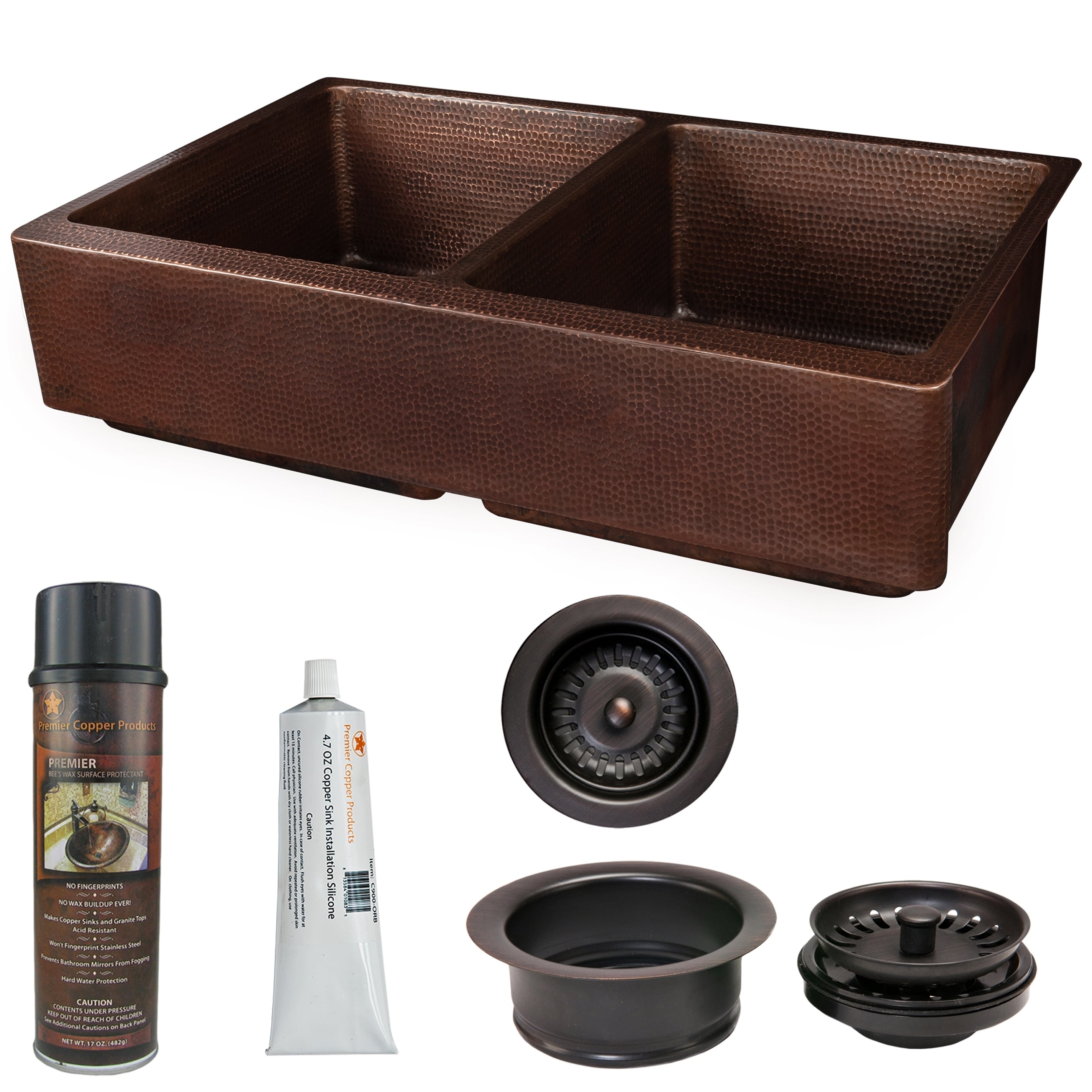Premier Copper Products Copper Retrofit Kitchen Sink And Drain Package