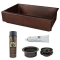 Premier Copper Products Ksp3_Kasdb35227 Retrofit Kitchen Sink And Drain Package