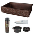 Premier Copper Products Retrofit Copper Kitchen Sink And Drain Package