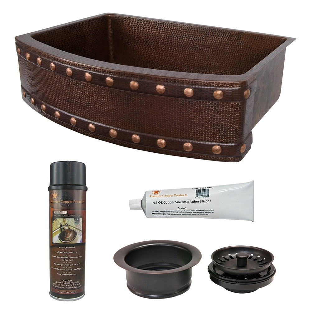 Premier Copper Products Ksp3_Kasrdb30249Bs Kitchen Sink And Drain Package