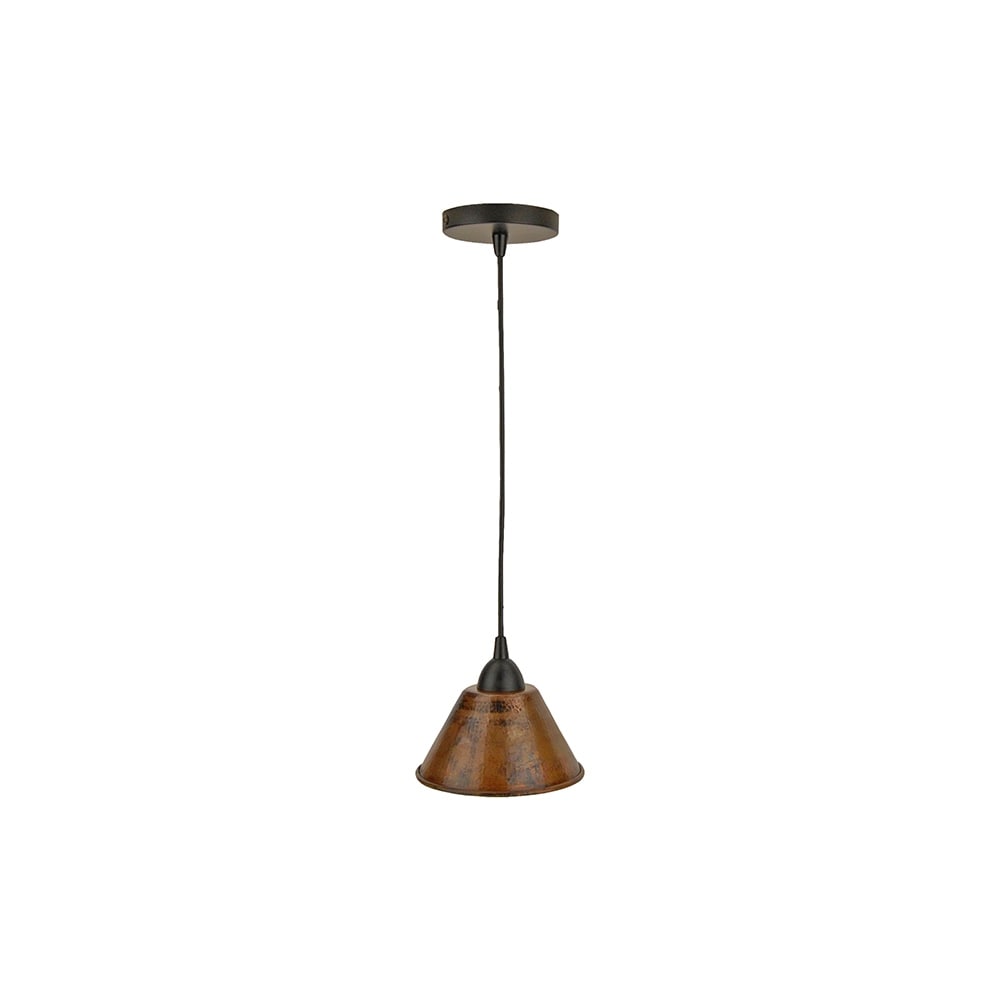 Premier Copper Products Copper 7 Inch Handmade Cone Pendant Light Mexico