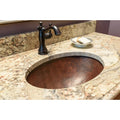 Small Oval Under Counter Hammered Copper Sink