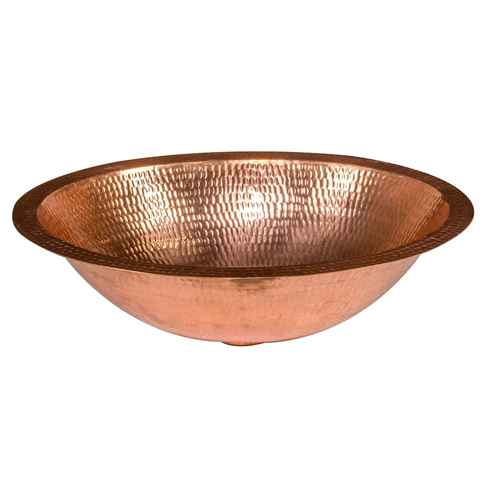 17 In Oval Under Counter Bathroom Sink In Polished Copper