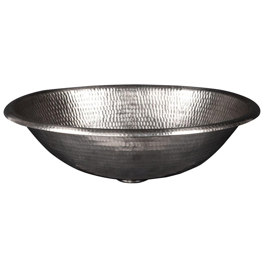 Premier Copper Products 17 Inch Oval Drop In Copper Bathroom Sink In Nickel