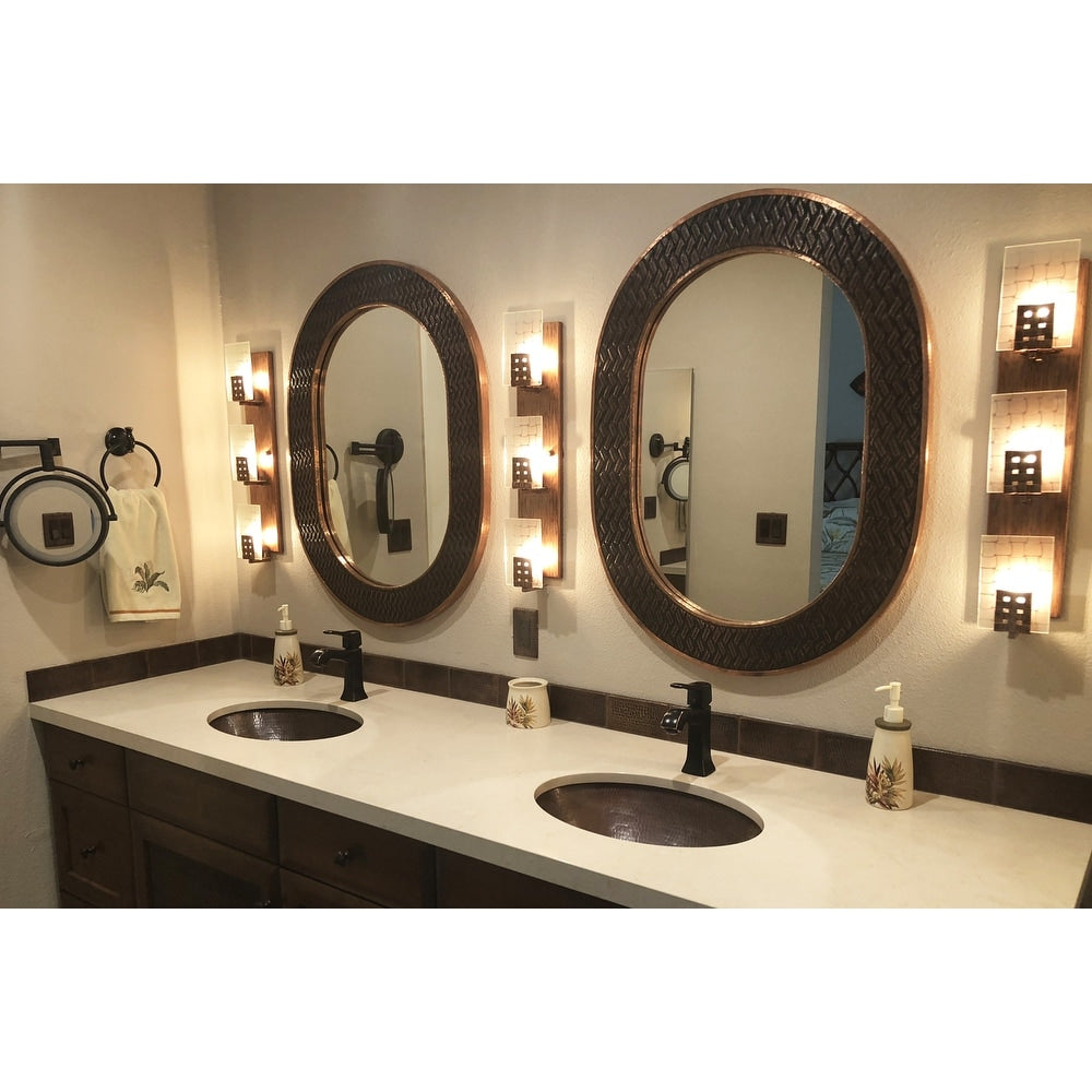 Premier Copper Products Oval Undercounter Hammered Copper Oil Rubbed Bronze Bathroom Sink