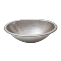 Premier Copper Products 19 Inch Oval Self Rimming Electroless Nickel Hammered Copper Bathroom Sink